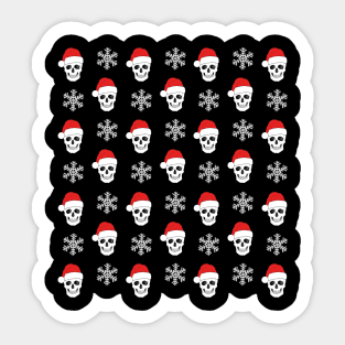 Skulls and snowflakes Christmas pattern Sticker